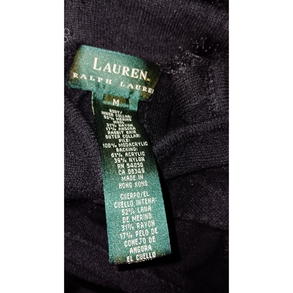 Lauren Ralph Lauren Collection Black Mink Fur Collar Halter Evening Dress Gown - Picture 11 of 16